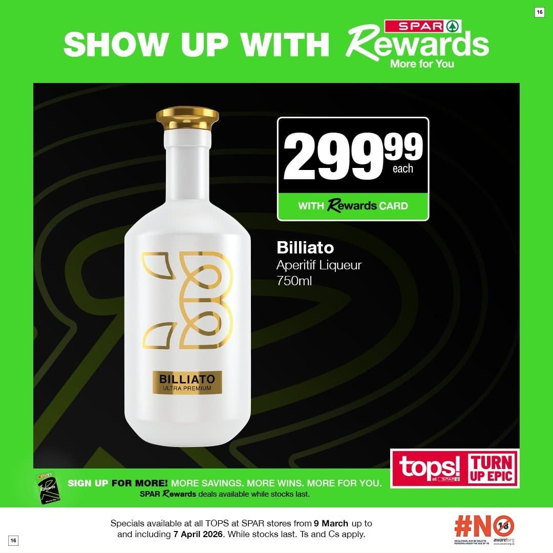 Tops At Spar Specials 09 Mar - 07 Apr - Page 16