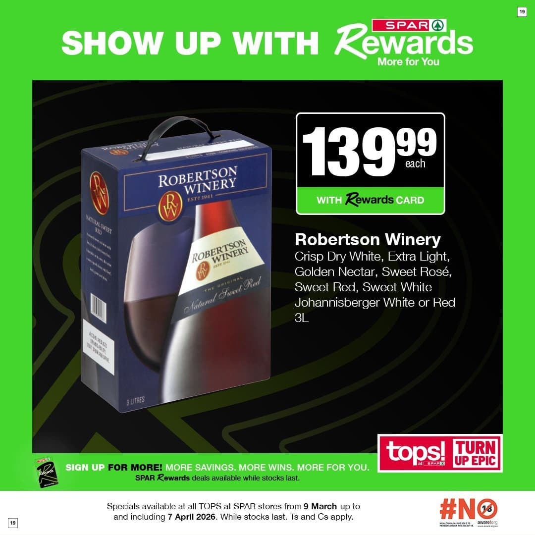 Tops At Spar Specials 09 Mar - 07 Apr - Page 19
